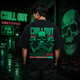 Chill Out Neotokyo Skull Oversized Black T-Shirt