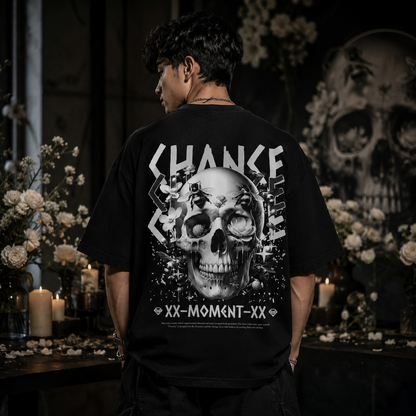 Chance Skull Oversized Black T-Shirt