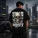 Urban Union Don't Quit Skull Oversized Black T-Shirt