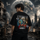Eternal Hug Skeleton Earth Oversized Black T-Shirt