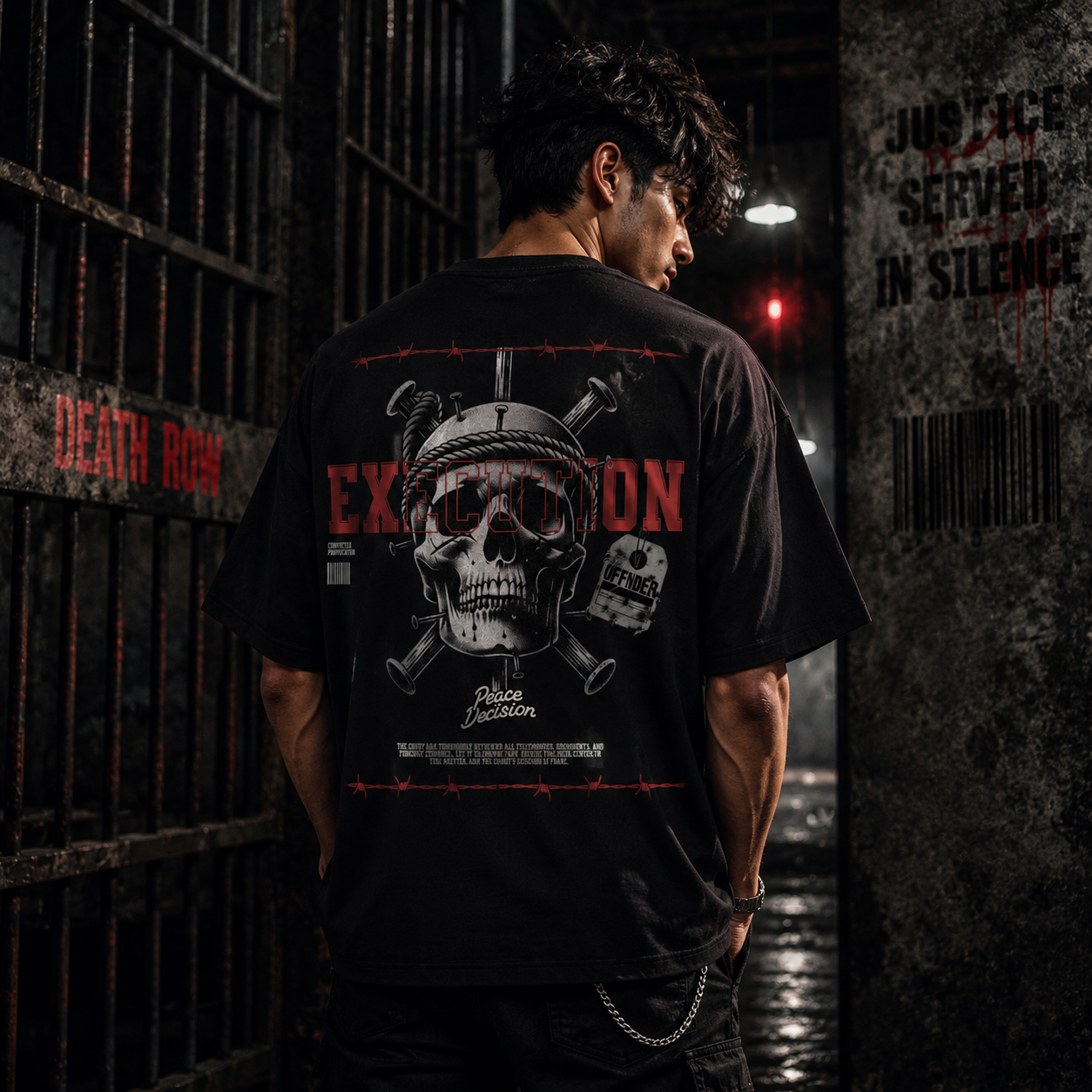 Execution Skull Oversized Black T-Shirt
