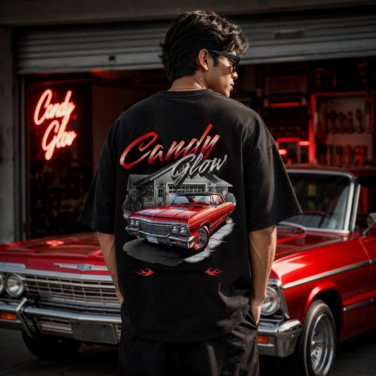 Candy Glow Black Oversized T-Shirt