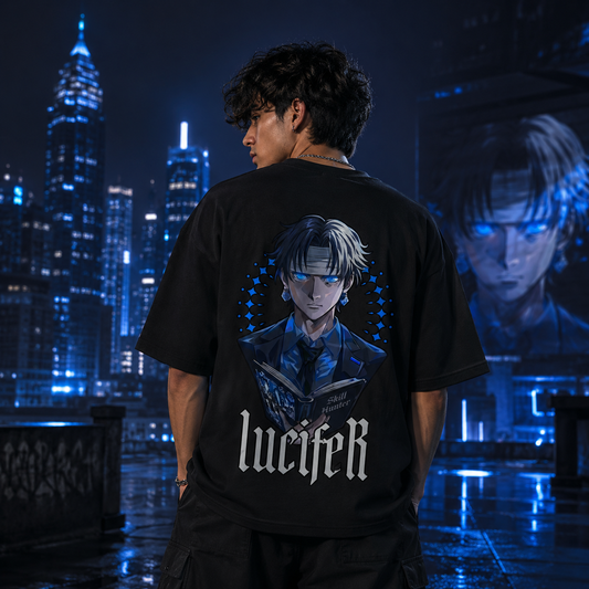 Blue Reaper Black Oversized T-shirt