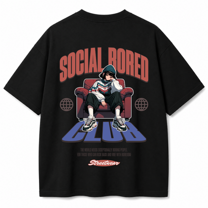 Social Burnout Black Oversized T-shirt