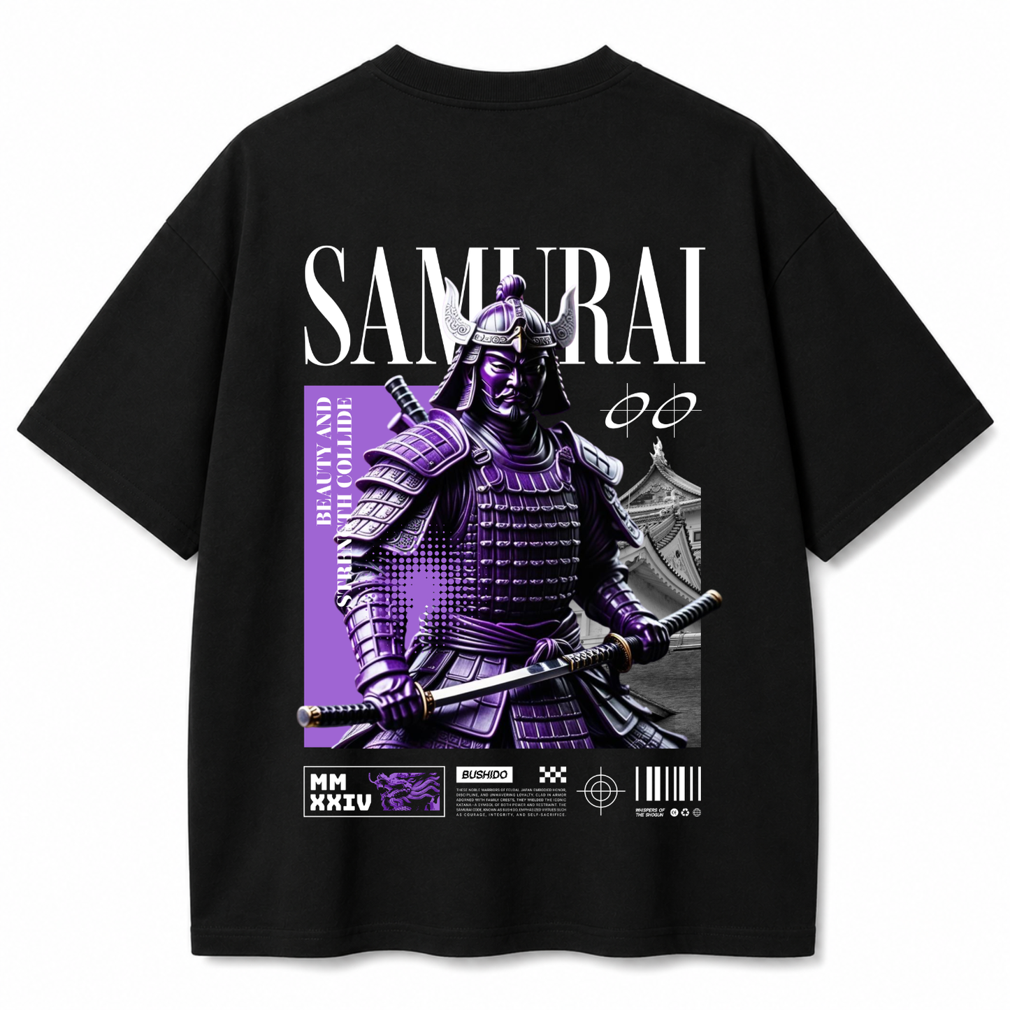 Midnight Samurai Black Oversized T-shirt