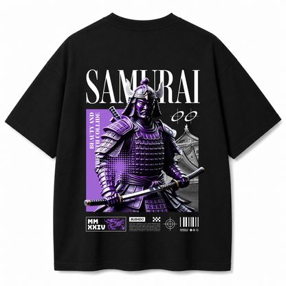 Midnight Samurai Black Oversized T-shirt