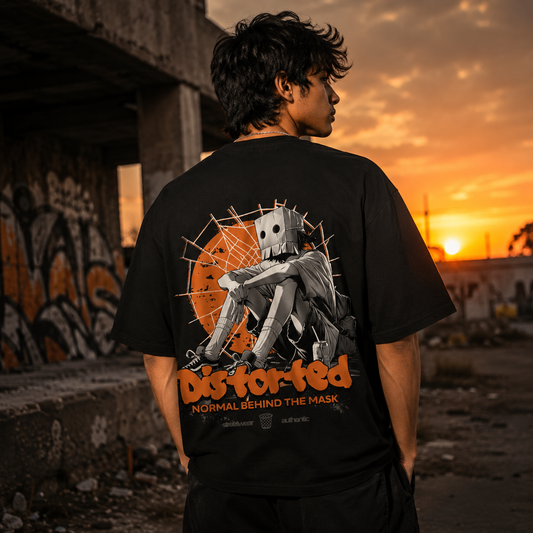 Distorted Reality Black Oversized T-shirt