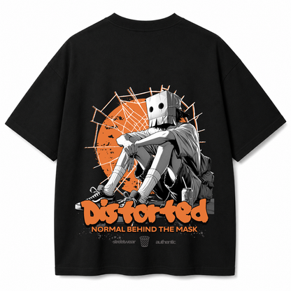 Distorted Reality Black Oversized T-shirt