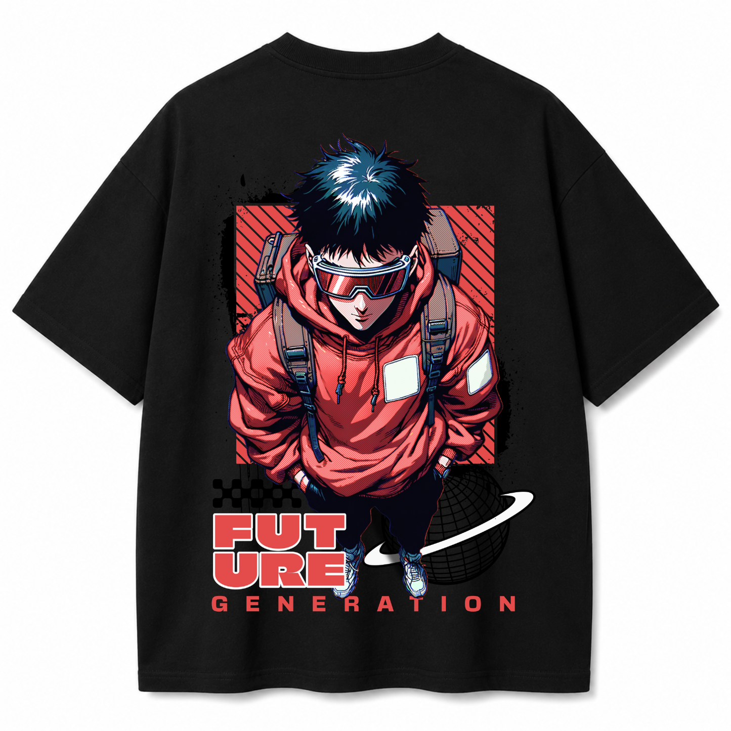 White Dragon Black Oversized T-shirt