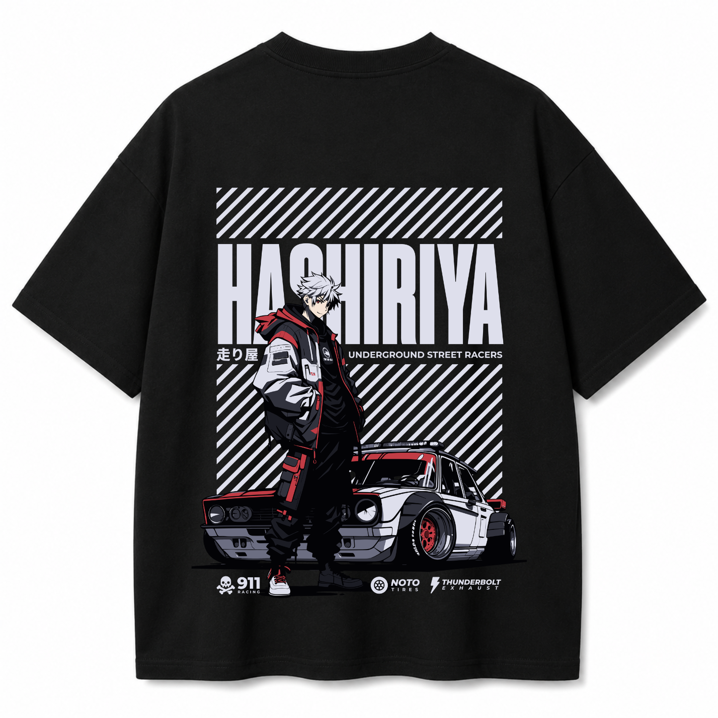 Hashiriya Nights Black Oversized T-shirt
