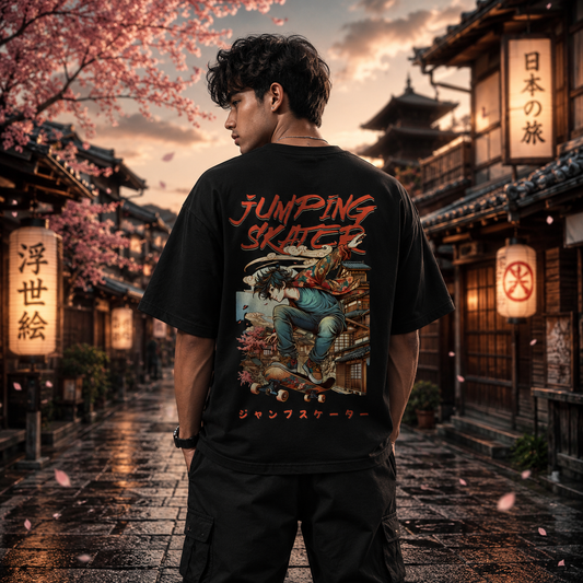 Jump & Flow Black Oversized T-shirt