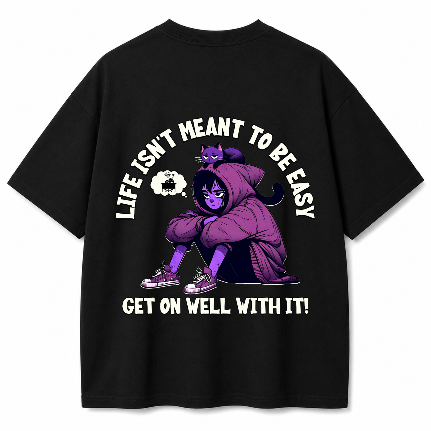 Purple Therapy Black Oversized T-shirt