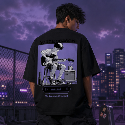 Youth Frequency Black Oversized T-shirt