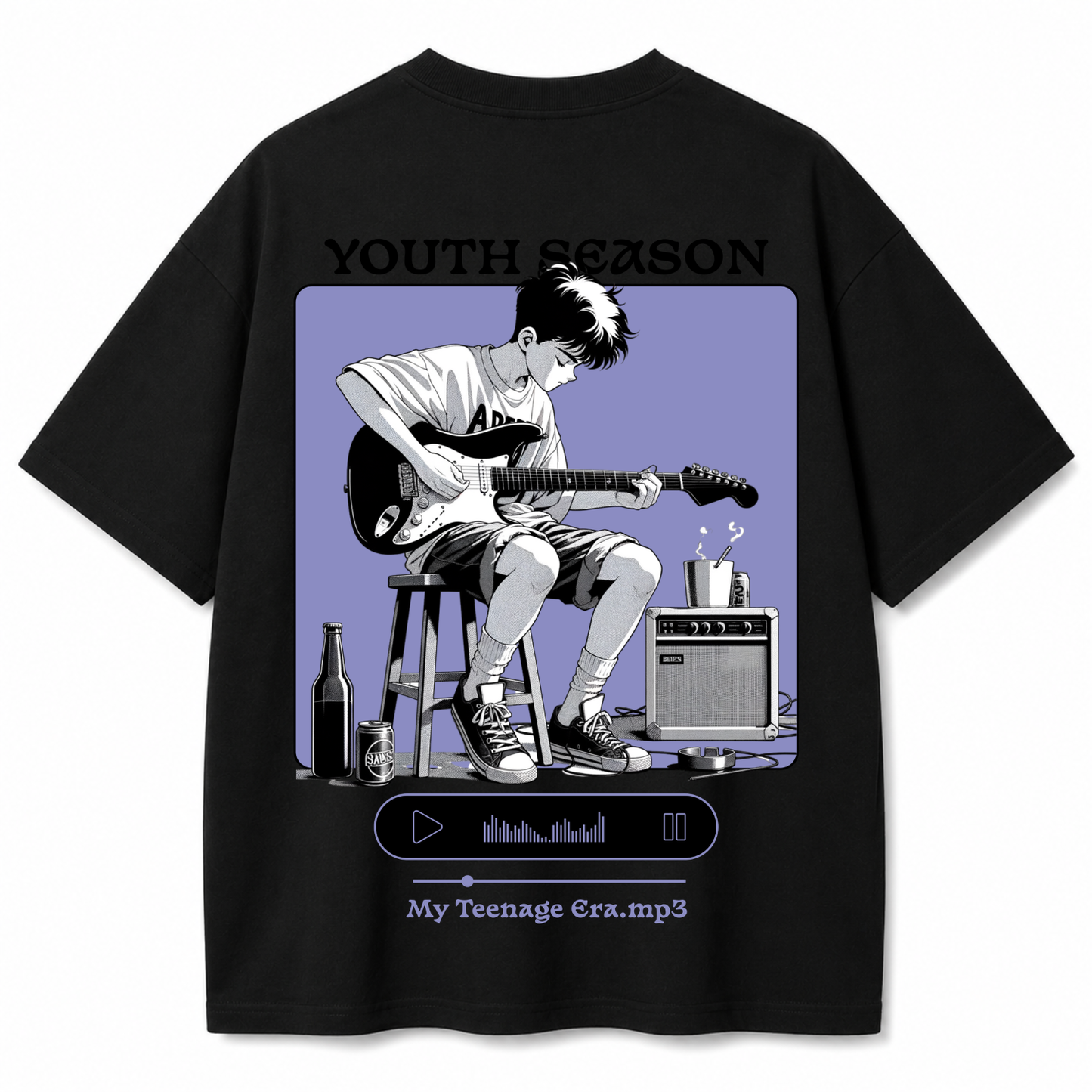 Youth Frequency Black Oversized T-shirt