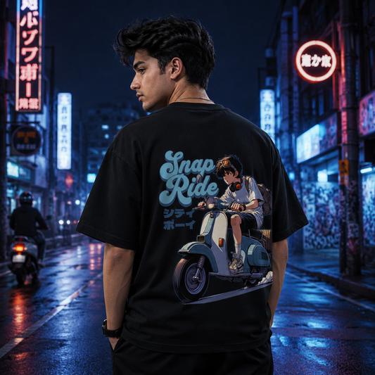 Left Nothing Behind Black Oversized T-shirt