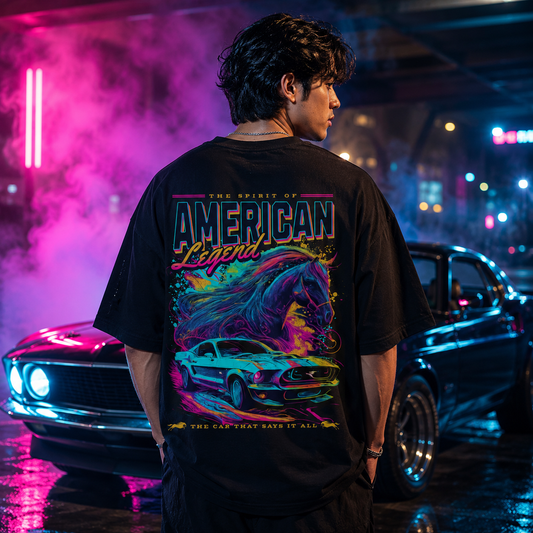 American Legend Black Oversized T-Shirt