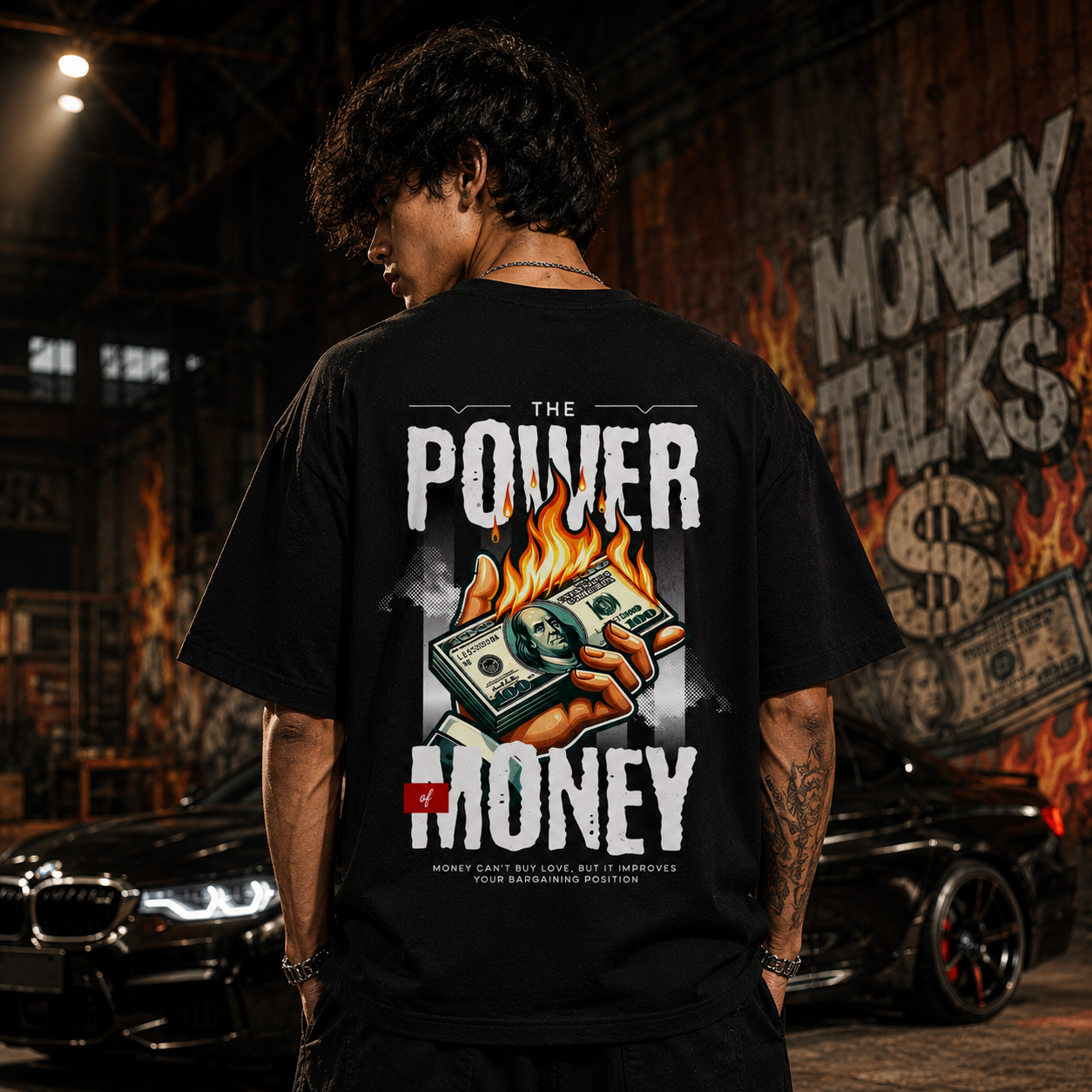 Charm Mode Black Oversized T-Shirt