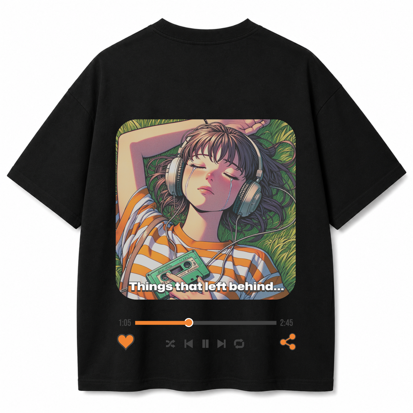Things That Left Behind Oversized Black T-Shirt