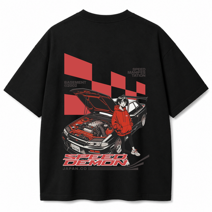 Speed Demon Oversized Black T-Shirt
