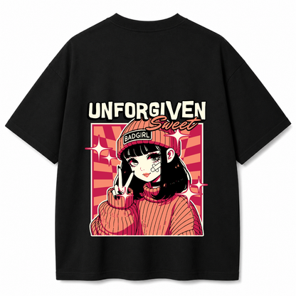 Unforgiven Sweet Oversized Black T-Shirt