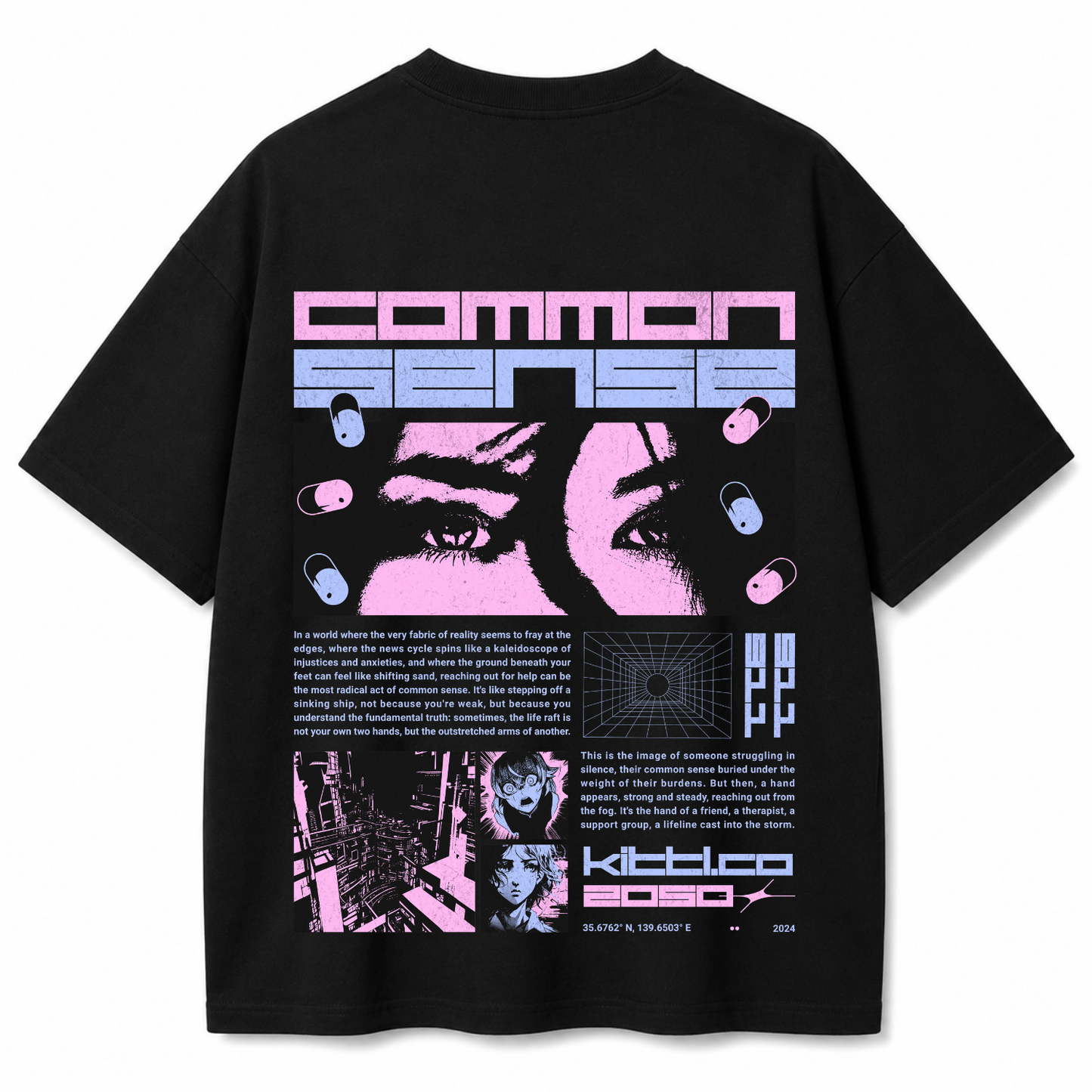 Common Sense Oversized Black T-Shirt