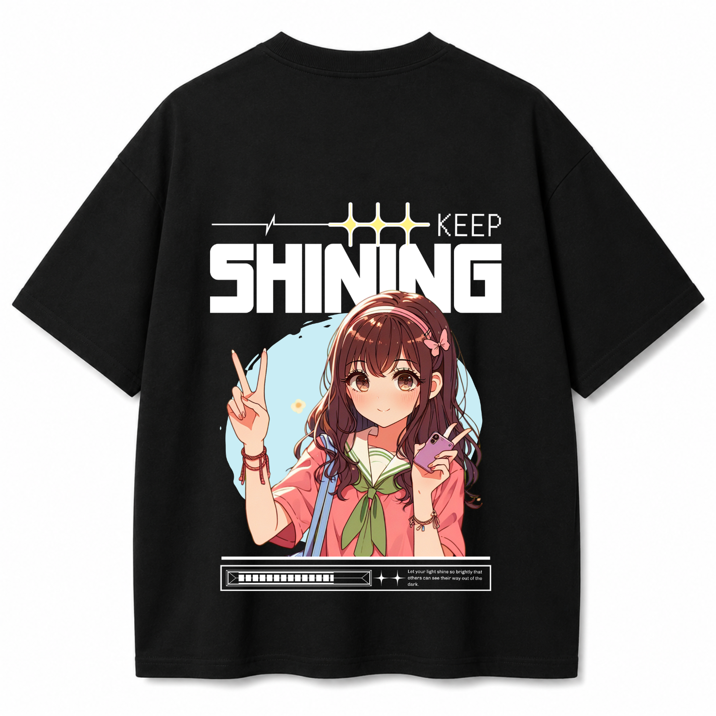 Keep Shining Oversized Black T-Shirt
