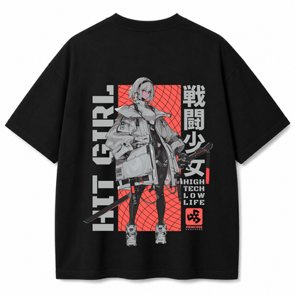 High Tech Low Life Oversized Black T-Shirt