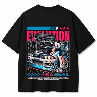 Evolution Oversized Black T-Shirt