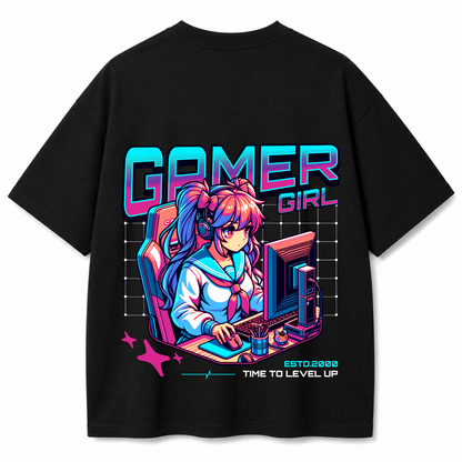 Gamer Girl Oversized Black T-Shirt