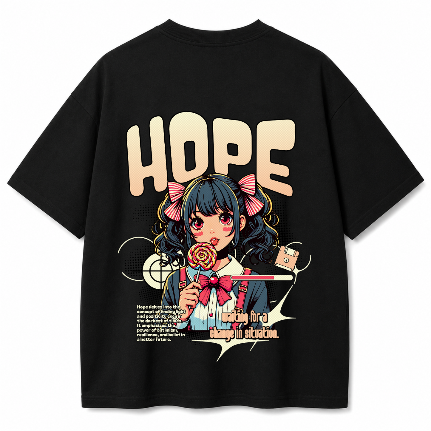 Hope Oversized Black T-Shirt