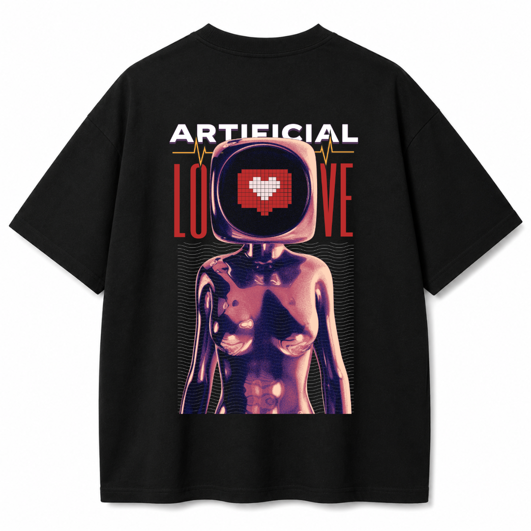 Pixel Crush Black Oversized T-Shirt