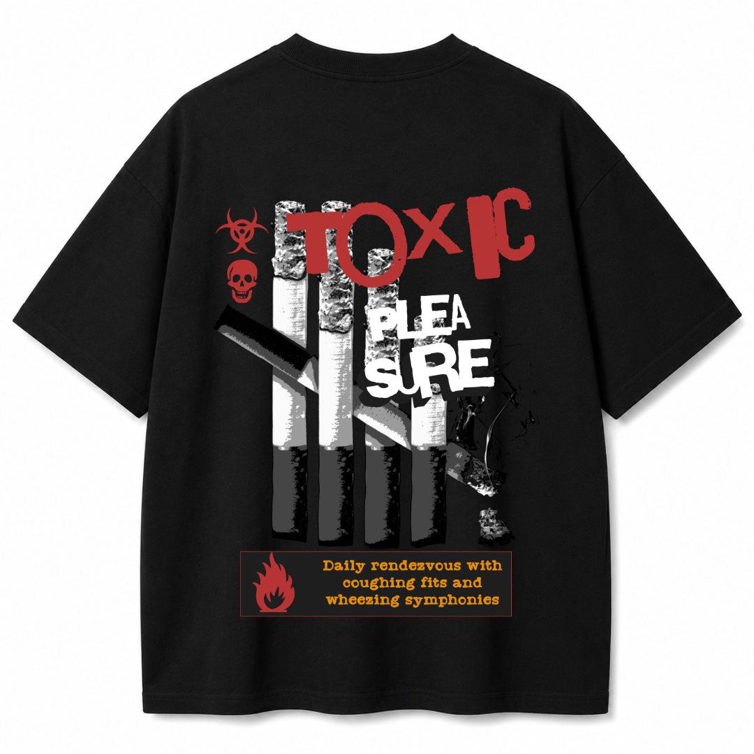Toxic Habit Black Oversized T-Shirt