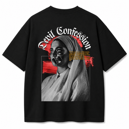 Dark Confession Black Oversized T-Shirt