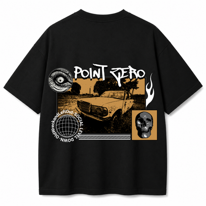 Point Zero Black Oversized T-Shirt