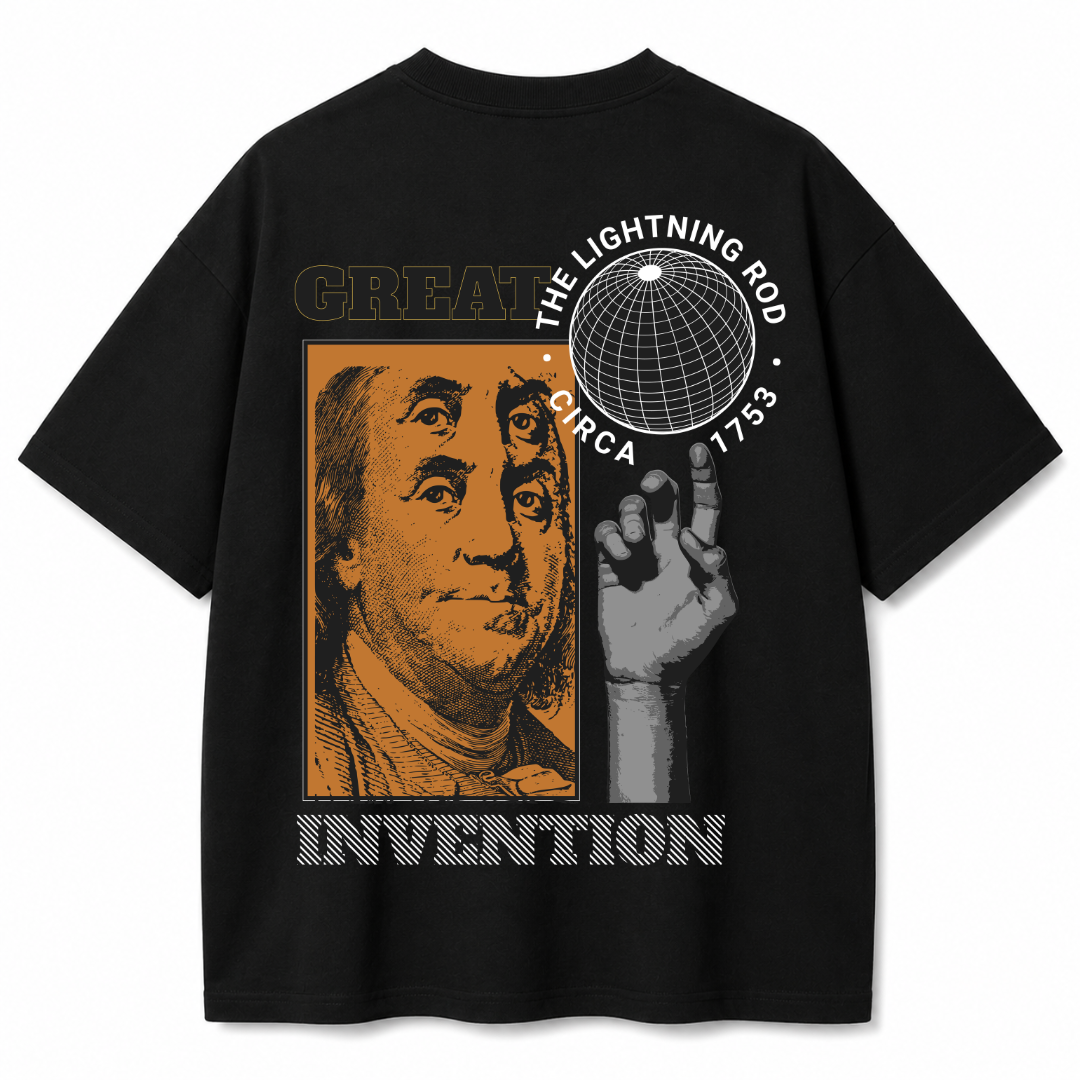 Great Invention Black Oversized T-Shirt