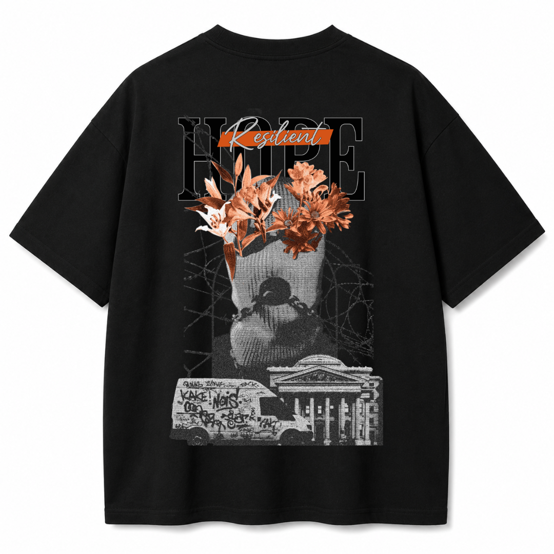 Resilient Hope Black Oversized T-Shirt
