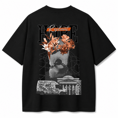 Resilient Hope Black Oversized T-Shirt