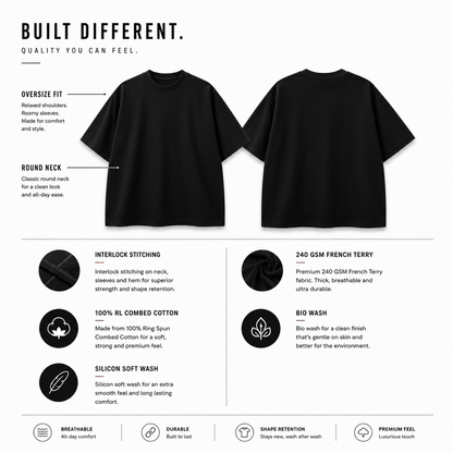 Candy Glow Black Oversized T-Shirt