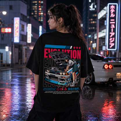 Evolution Oversized Black T-Shirt