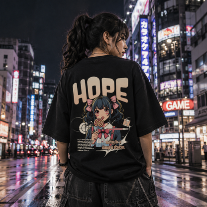 Hope Oversized Black T-Shirt