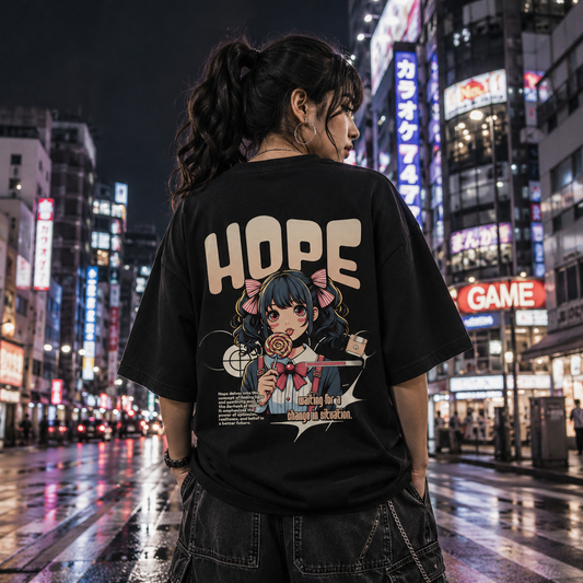 Hope Oversized Black T-Shirt
