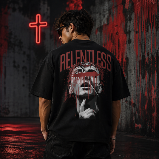 Silent Rage Black Oversized T-Shirt