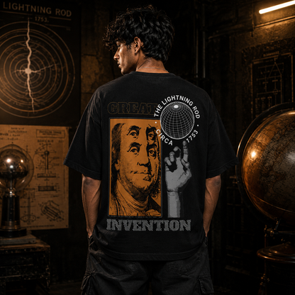 Great Invention Black Oversized T-Shirt