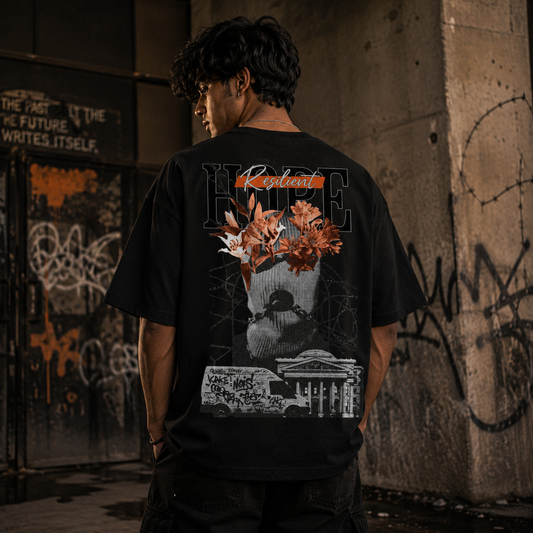 Resilient Hope Black Oversized T-Shirt