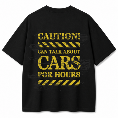 Car Talk Black Oversized T-Shirt