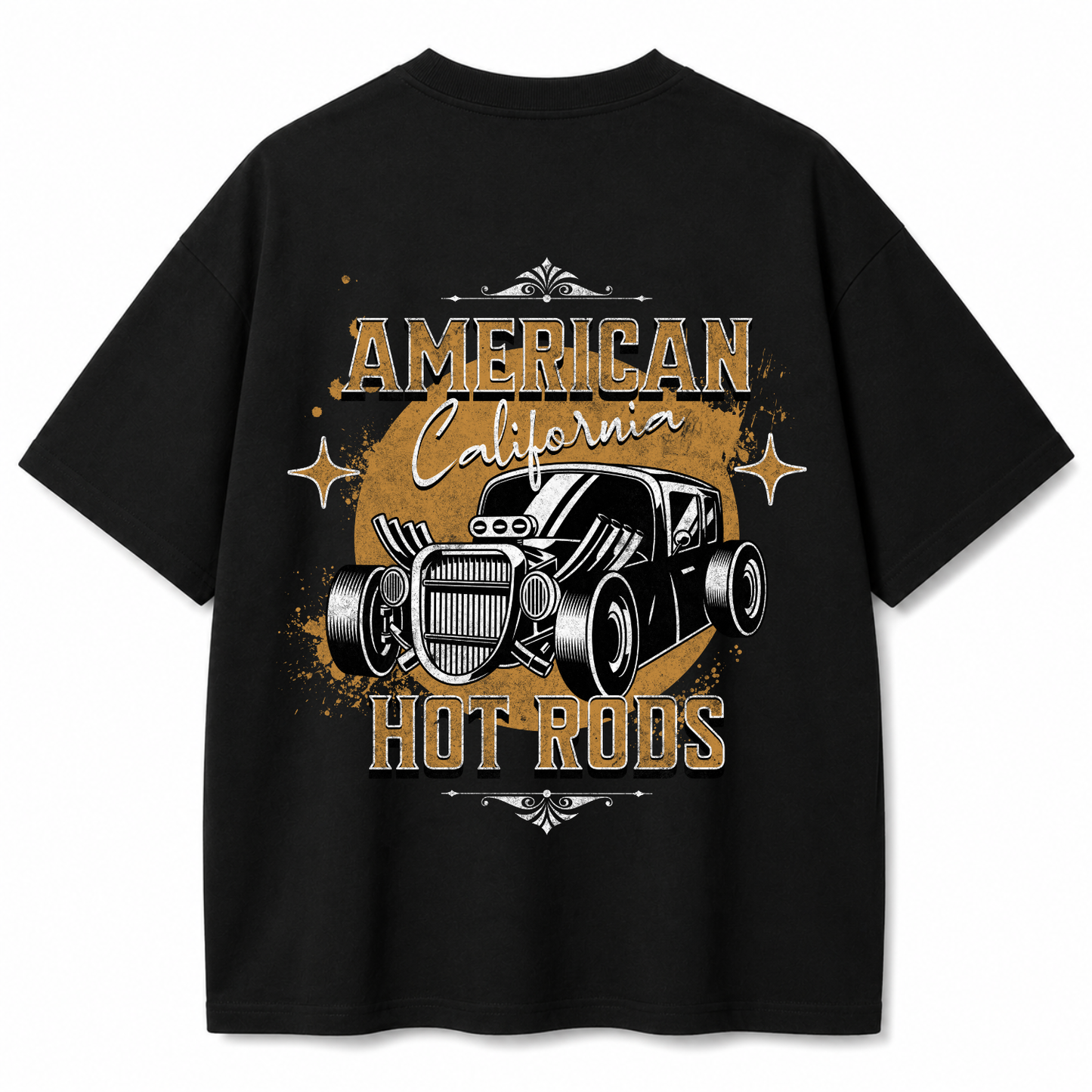 Hot Rods Black Oversized T-Shirt
