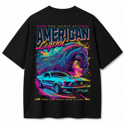 American Legend Black Oversized T-Shirt