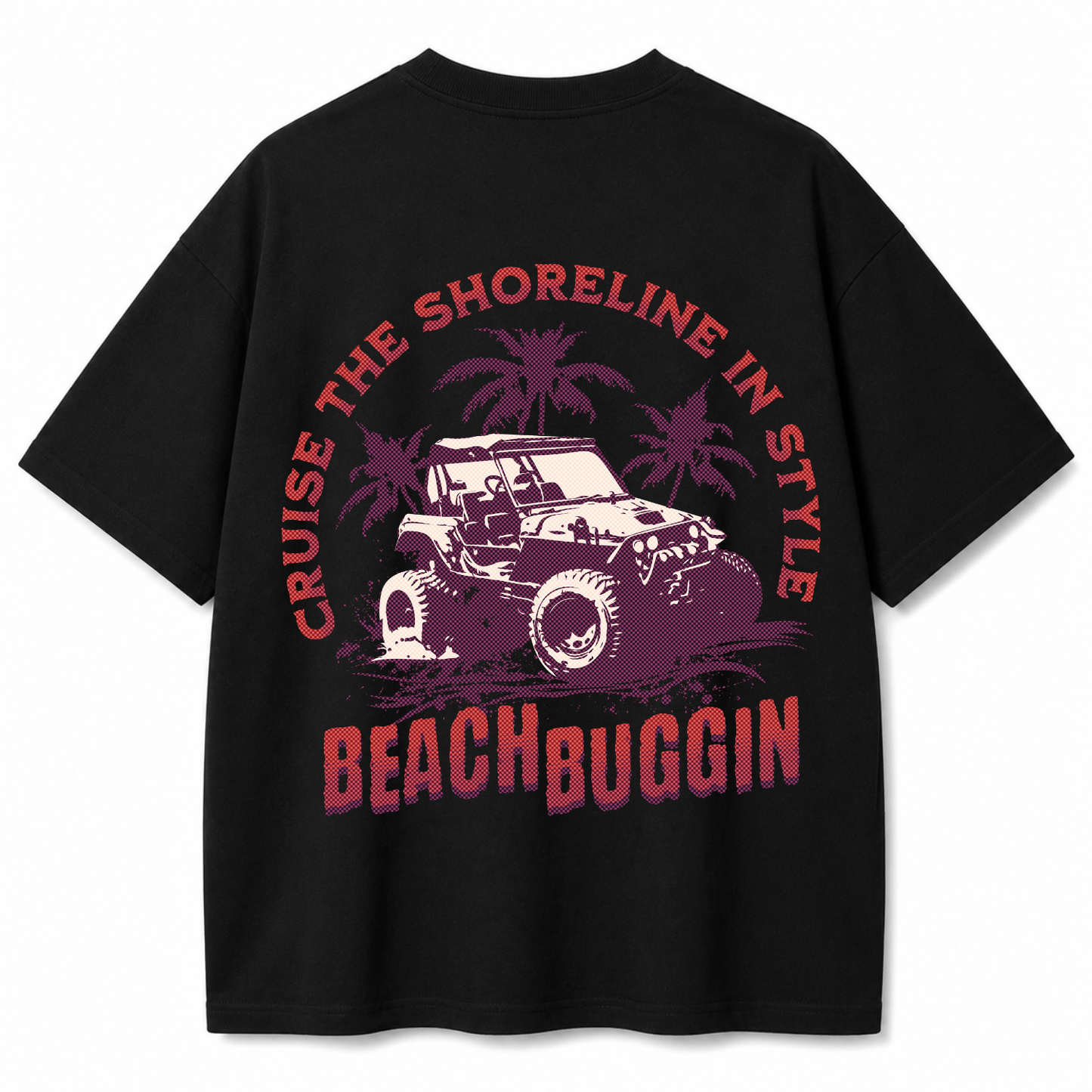 Beach Buggin Black Oversized T-Shirt