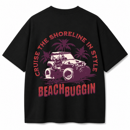 Beach Buggin Black Oversized T-Shirt