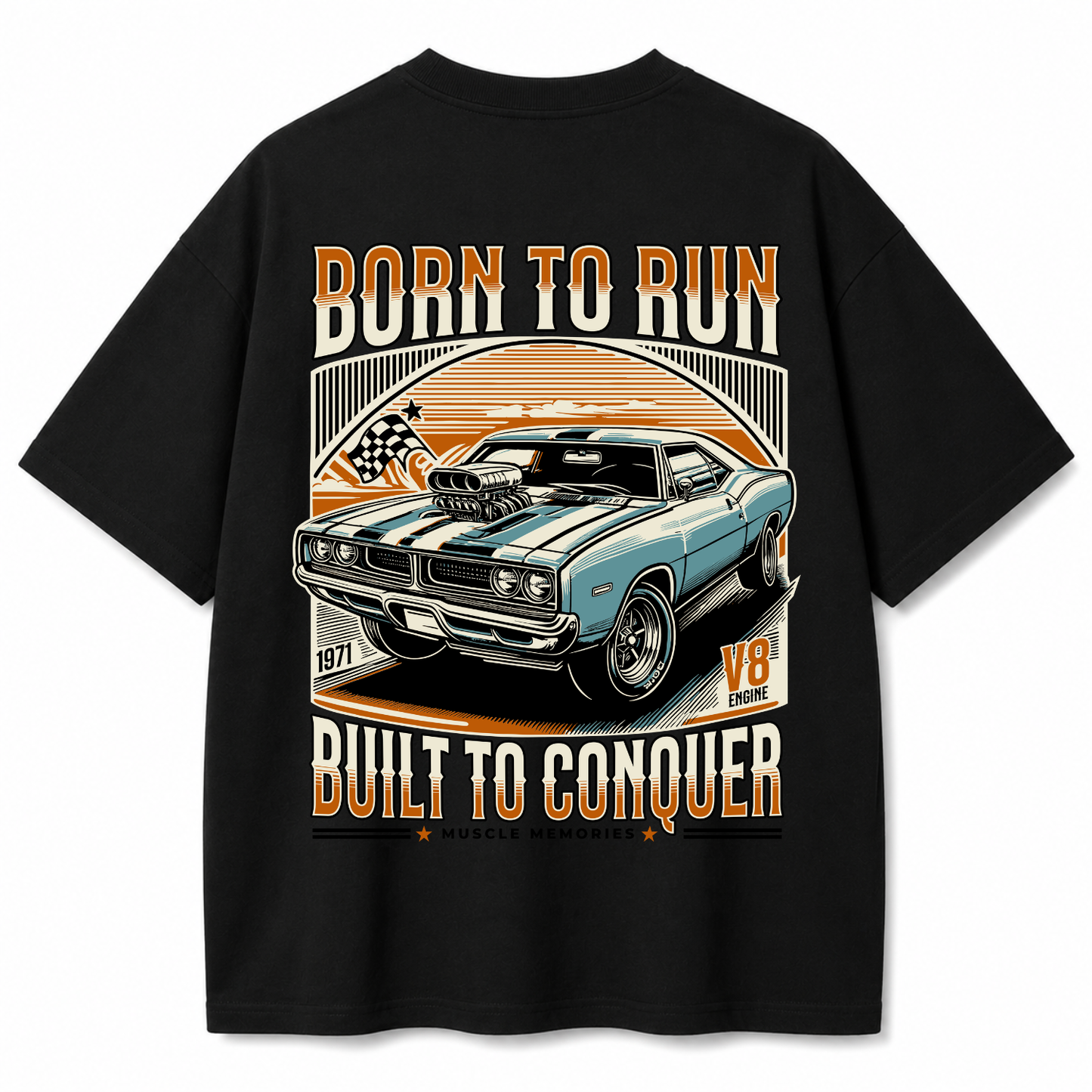 Born To Run Black Oversized T-Shirt